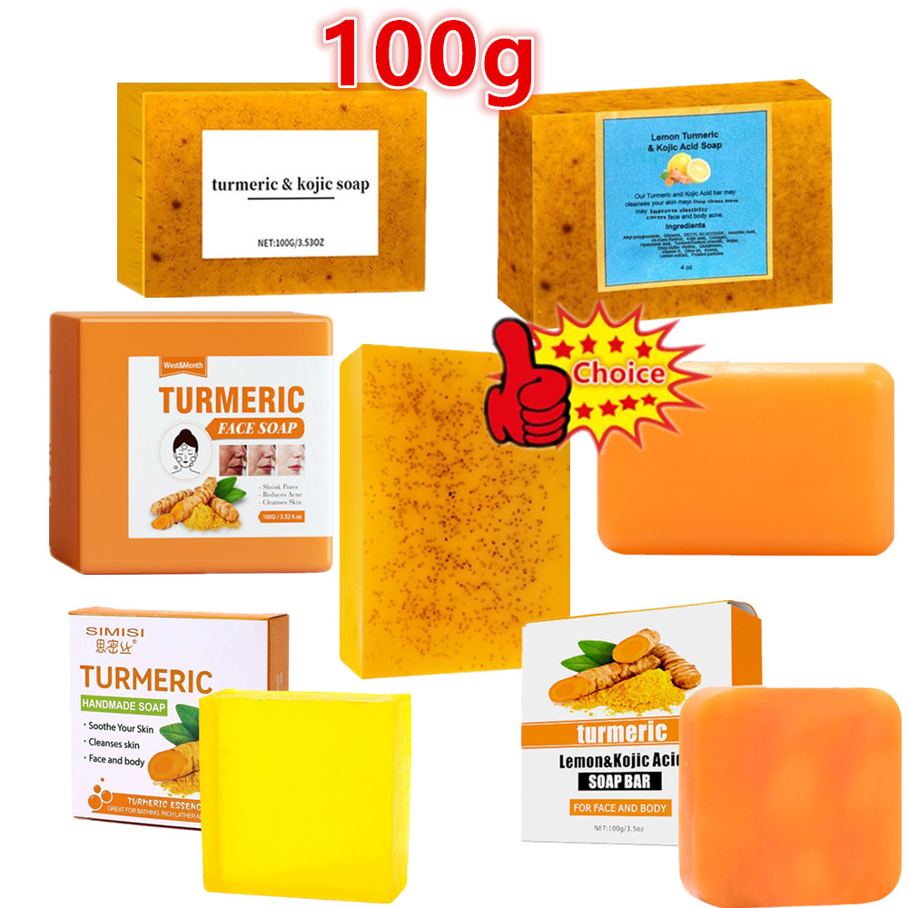 Kojic Acid Soap - 100g Kurkuma Handgemaakte Zeep, Citroen Kojiczuur