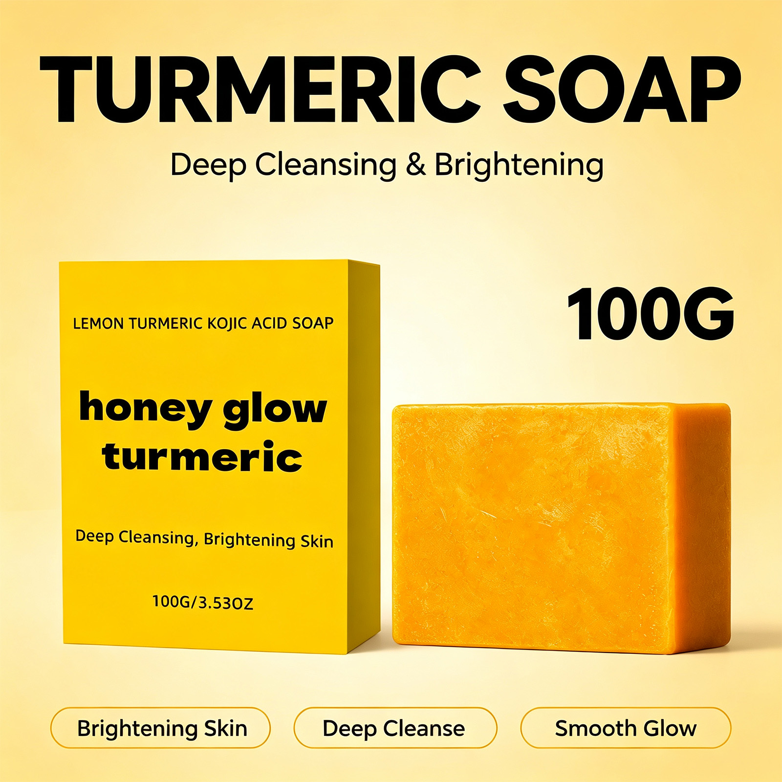 Kojic Acid Soap - Kurkuma Kojic Acid Zeep Reep Zachte