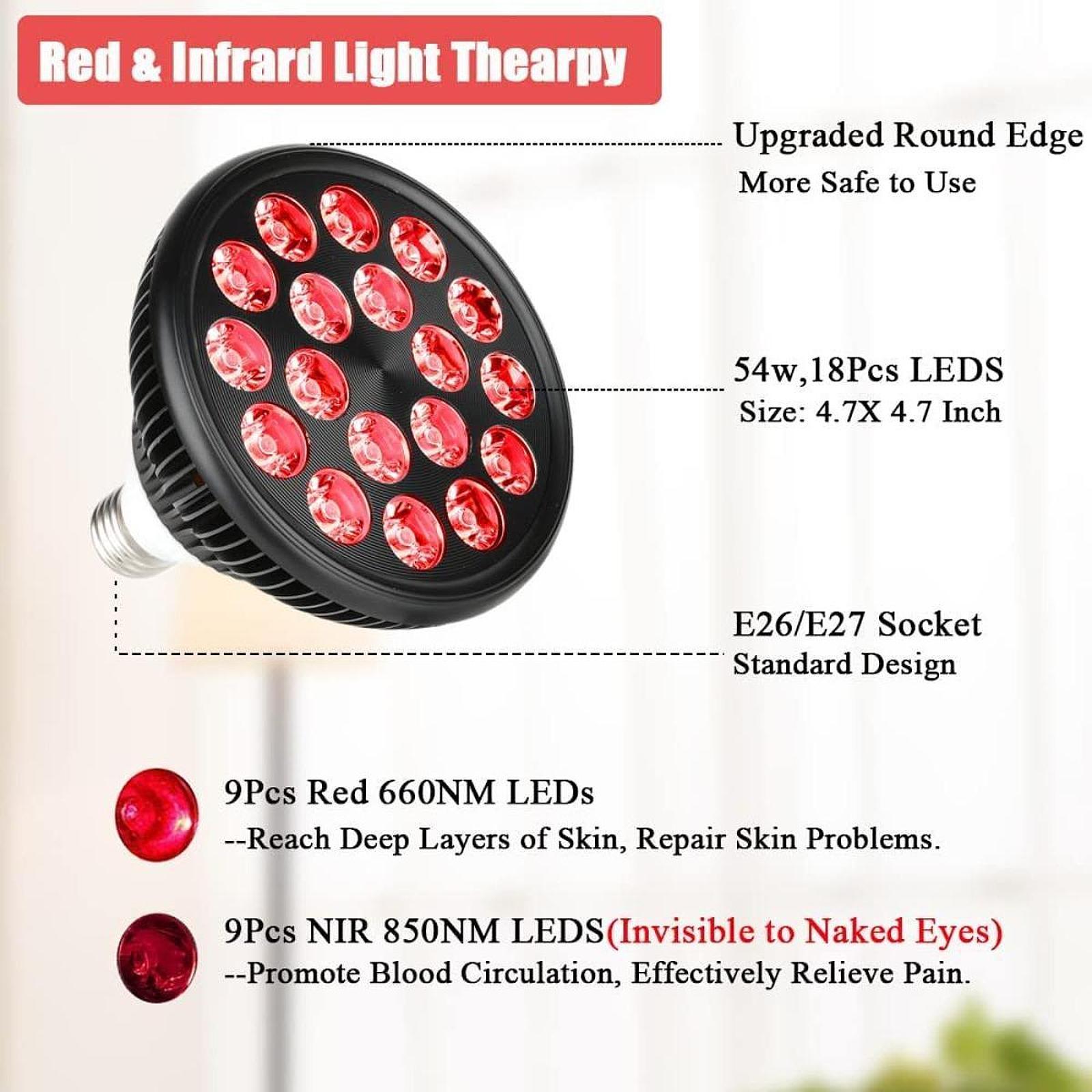E27 LED-lamp 54W Rood 660nm 85 - Skincare Only You recensie en prijs