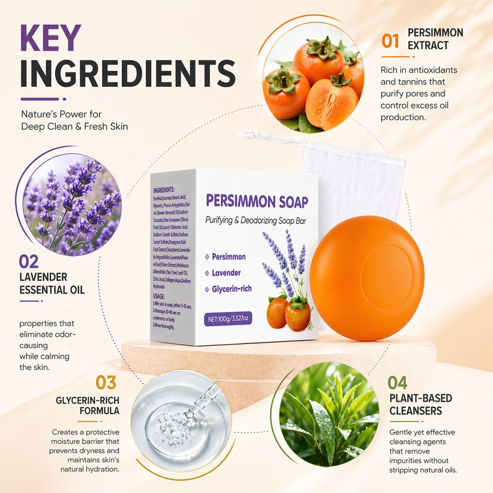 Persimmon lavendel zeepreep Pe - Skincare Gentle recensie en prijs