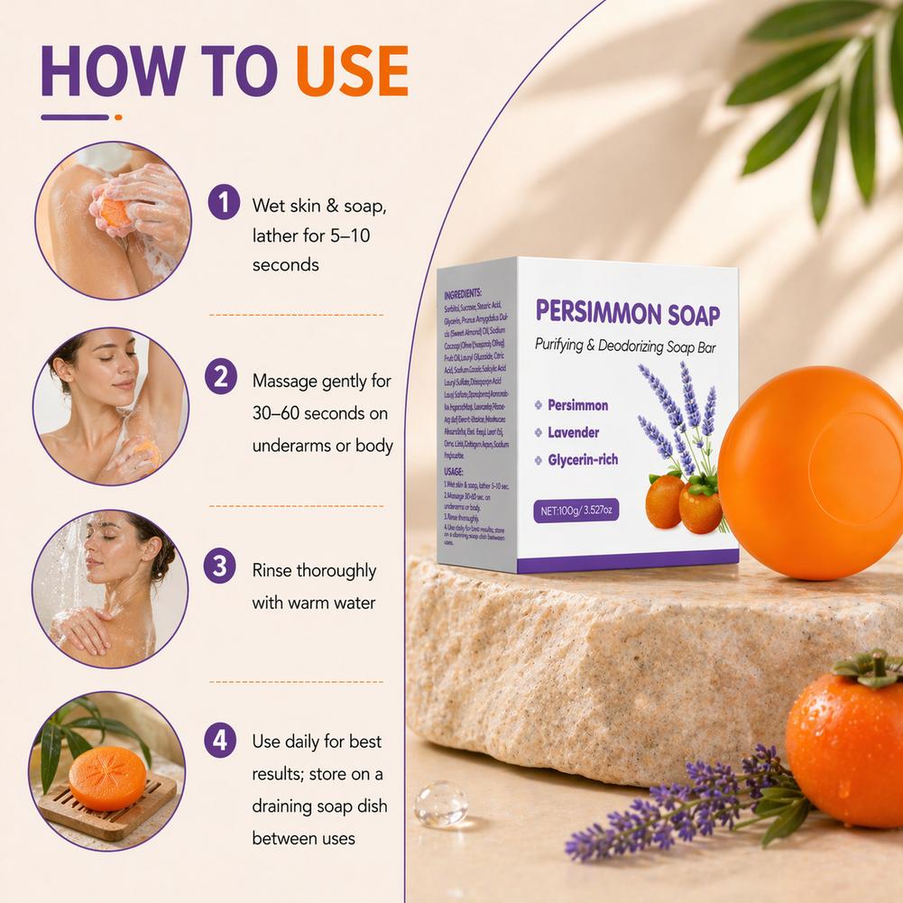 Persimmon lavendel zeepreep Pe - Skincare Gentle recensie en prijs