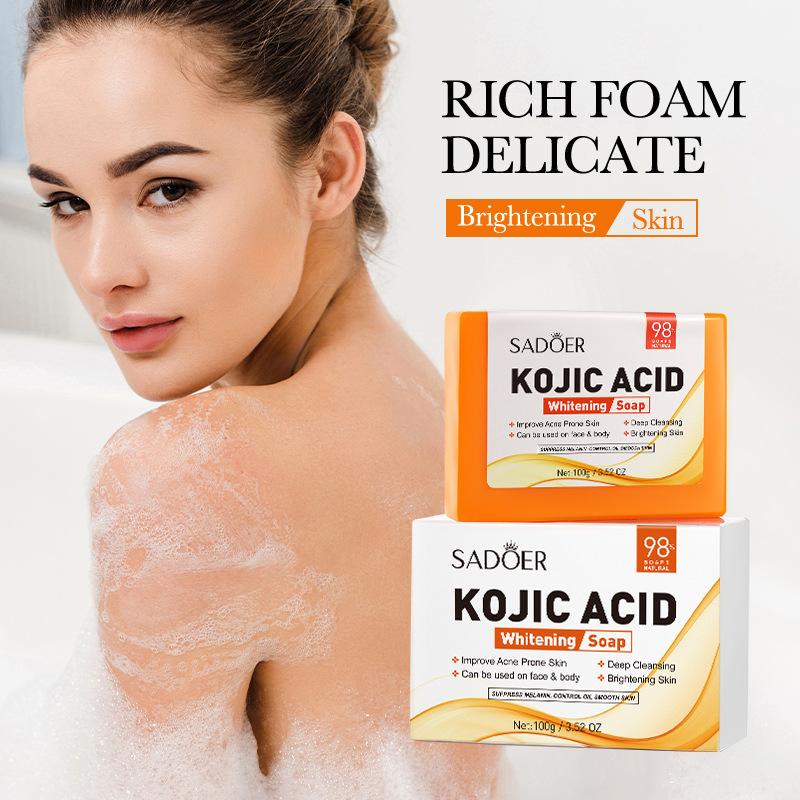 1Pc SADOER Kojiczuur Gezichtsz - Kojic Acid Soap recensie en prijs