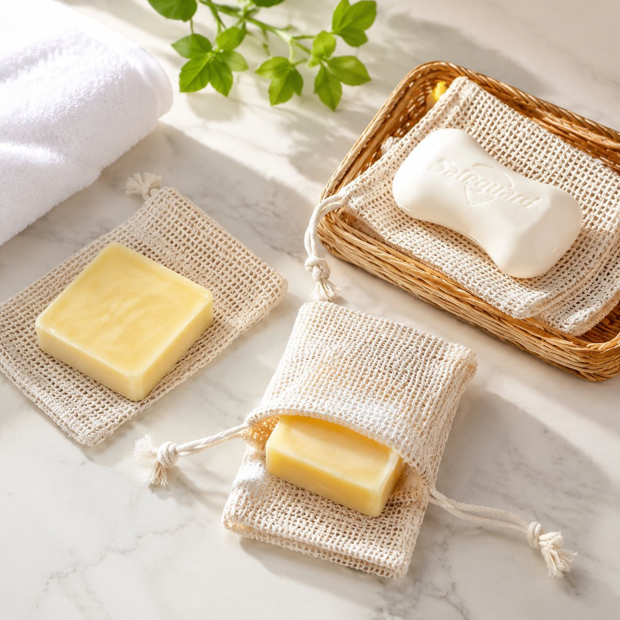 Natuurlijke katoenen zeepbesch - Skincare D'Alba recensie en prijs