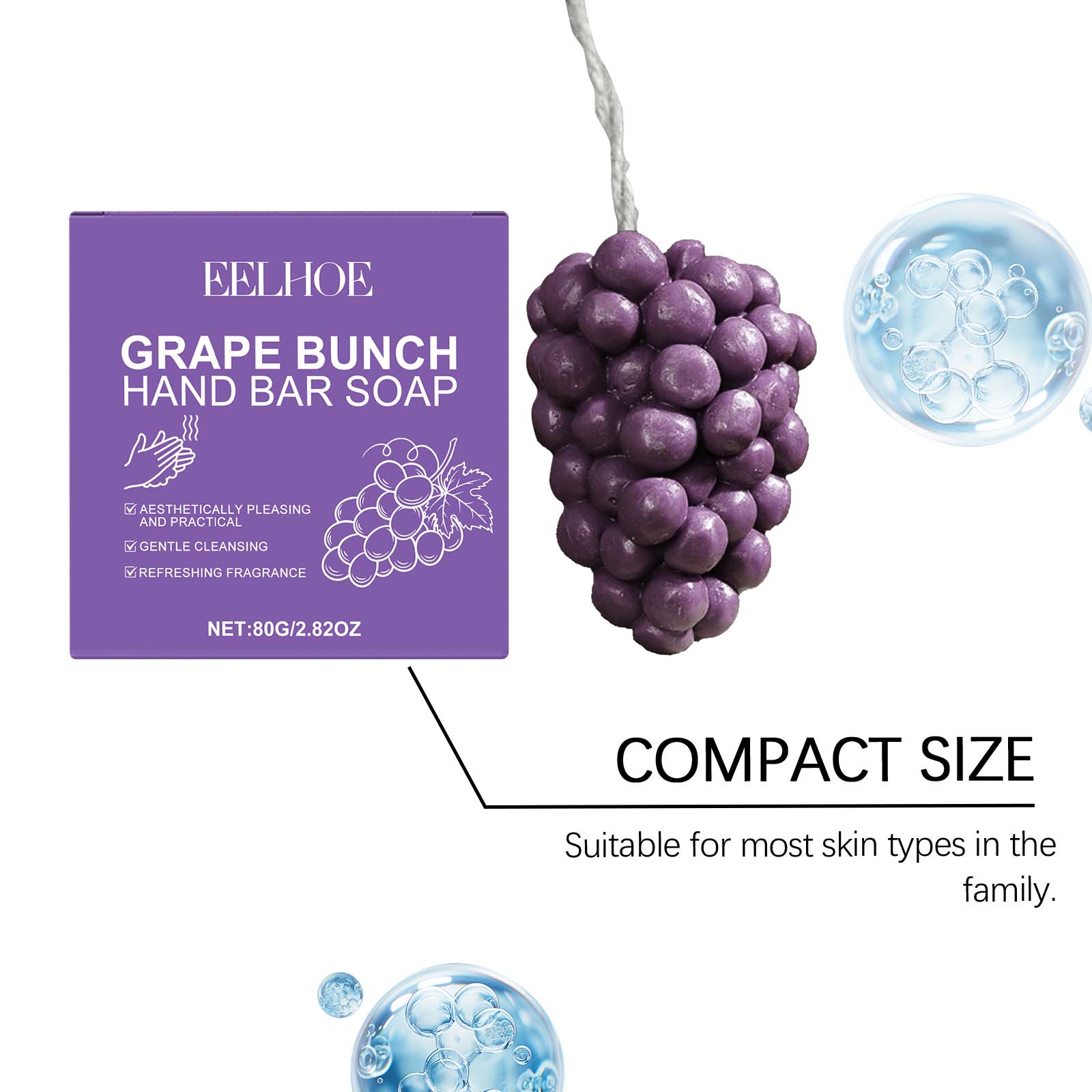Eelhoe Grape Bunch Handzeep Di - Skincare Gentle recensie en prijs